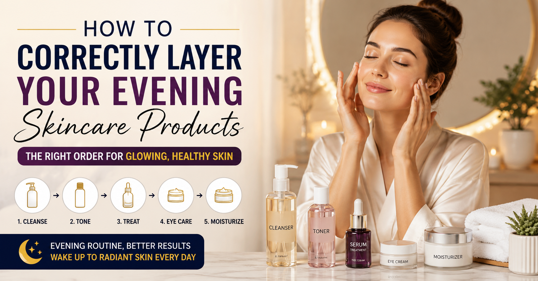 How To Correctly Layer Evening Skincare Products for Glowing Skin